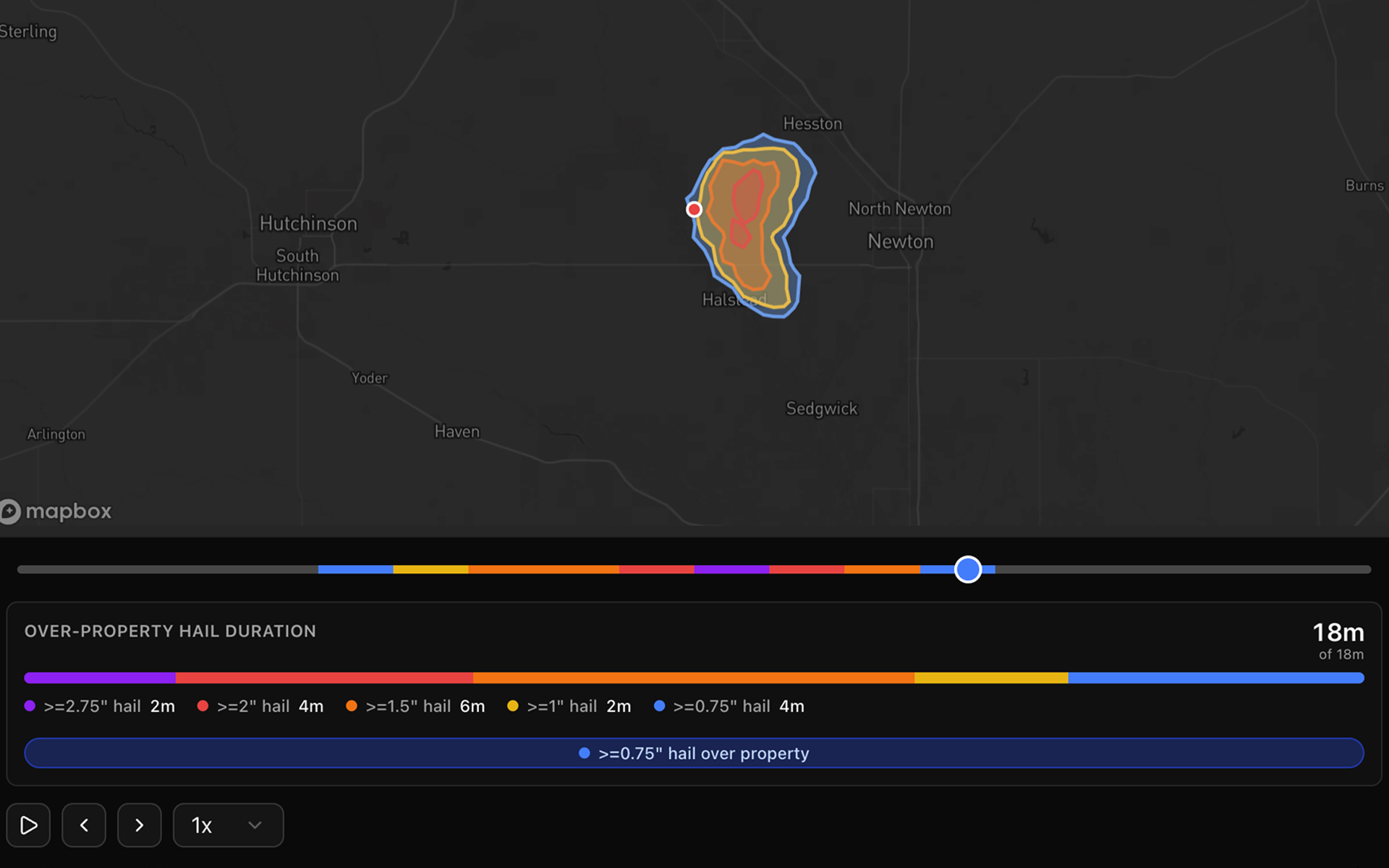 CoContractor over-property hail duration playback